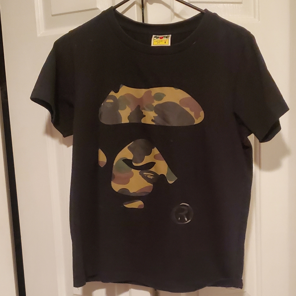 LADIES BAPE SIZE SMALL FULL FACE CAMO TSHIRT